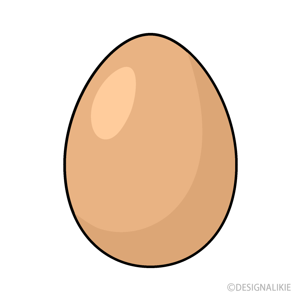 シンプルな茶色卵の無料イラスト素材 イラストイメージ