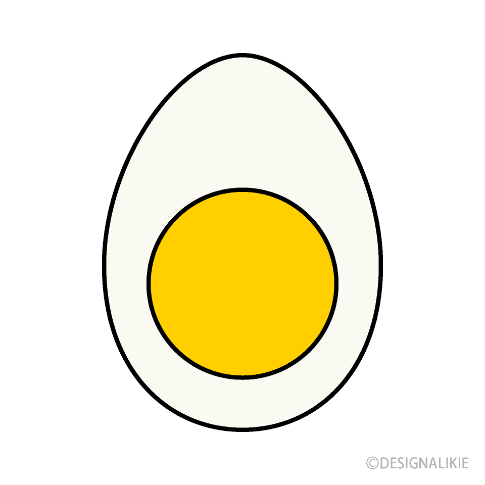 シンプルなゆで卵イラストのフリー素材 イラストイメージ