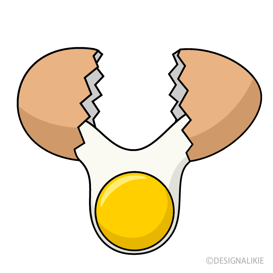 殻を割った卵の無料イラスト素材 イラストイメージ
