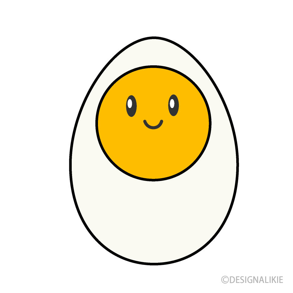 ゆで卵キャライラストのフリー素材 イラストイメージ