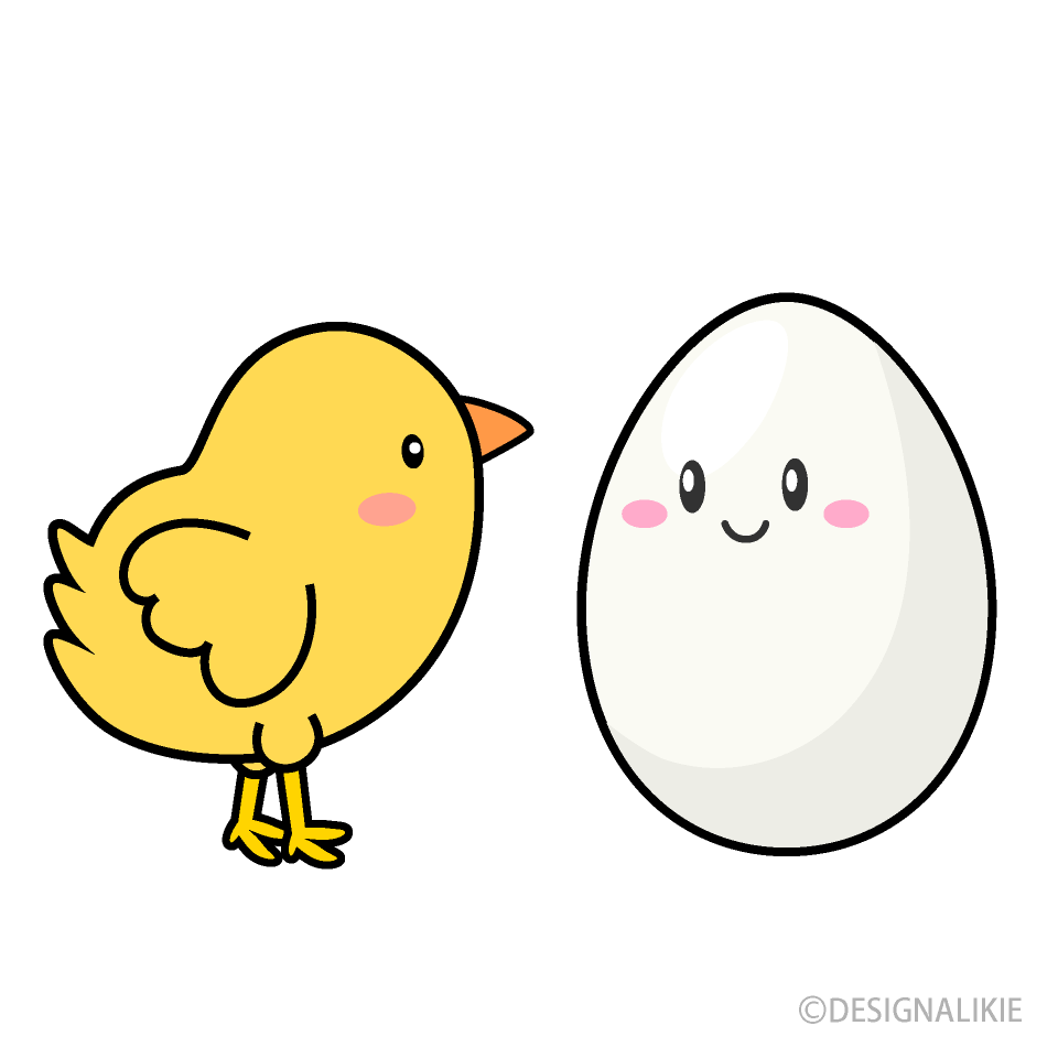 可愛いヒヨコと卵