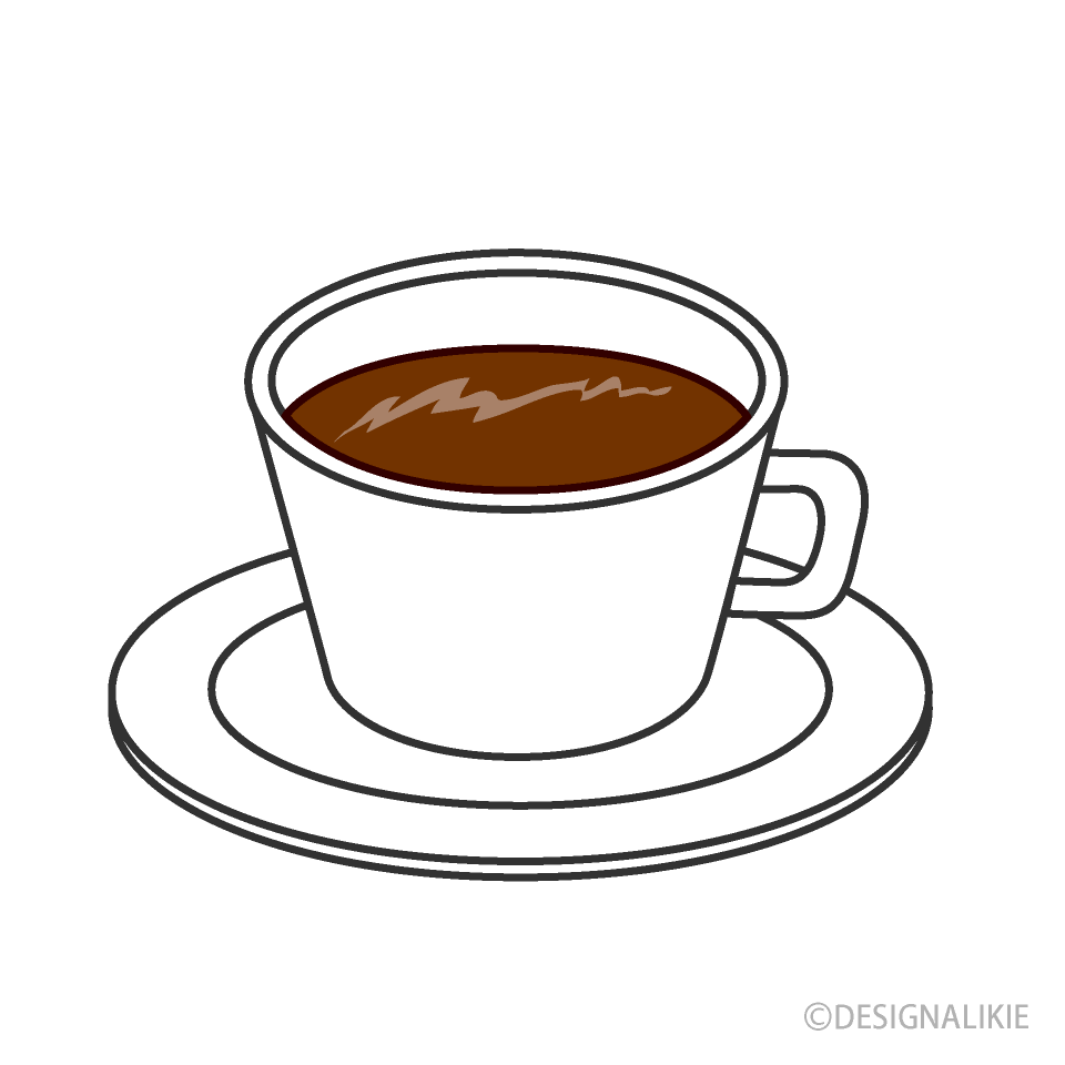 シンプルなコーヒーカップイラストのフリー素材 イラストイメージ