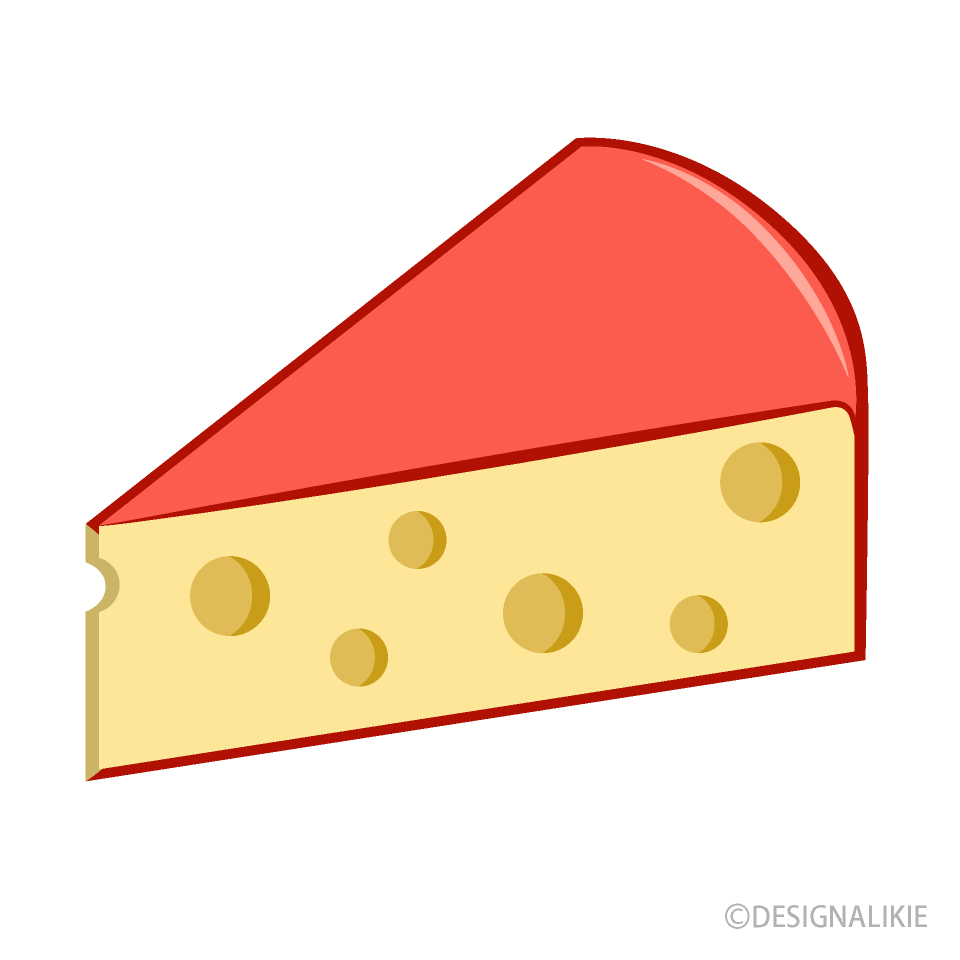 赤いゴーダチーズイラストのフリー素材 イラストイメージ