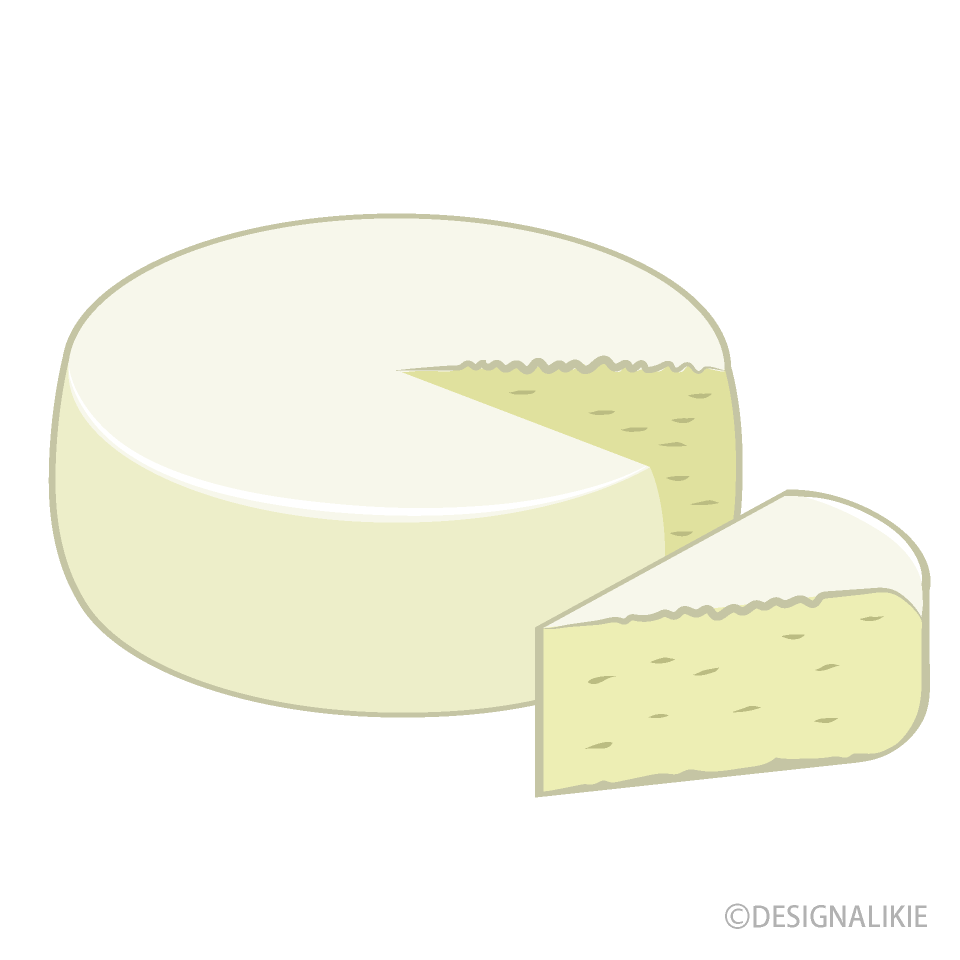 カットしたカマンベールチーズの無料イラスト素材 イラストイメージ