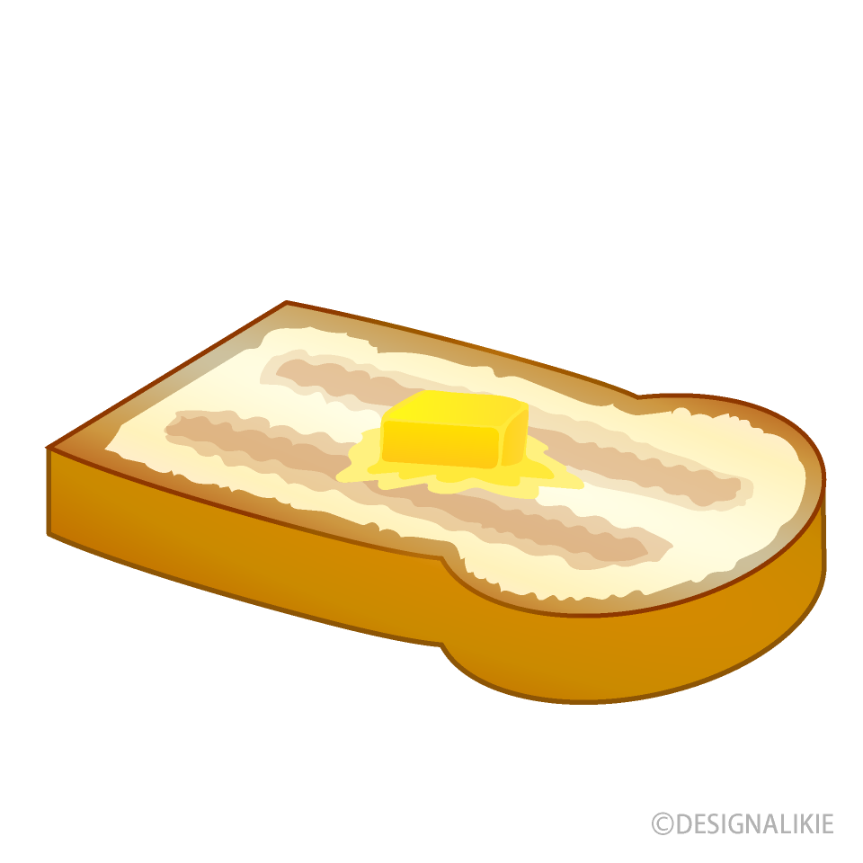 バター食パンイラストのフリー素材 イラストイメージ