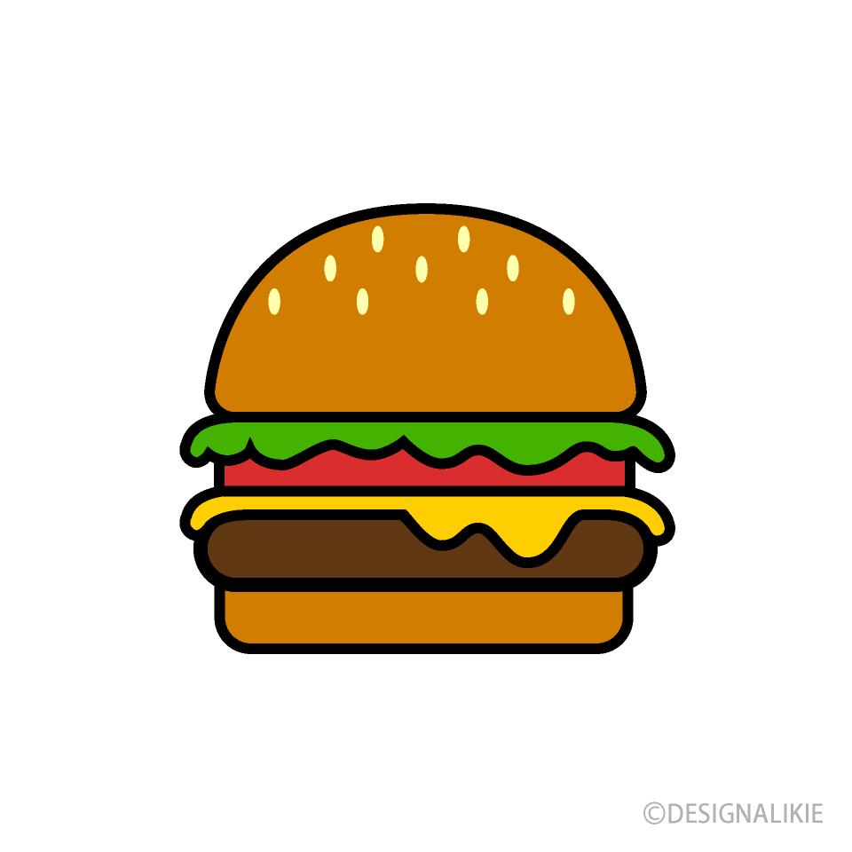 ハンバーガーマークの無料イラスト素材 イラストイメージ