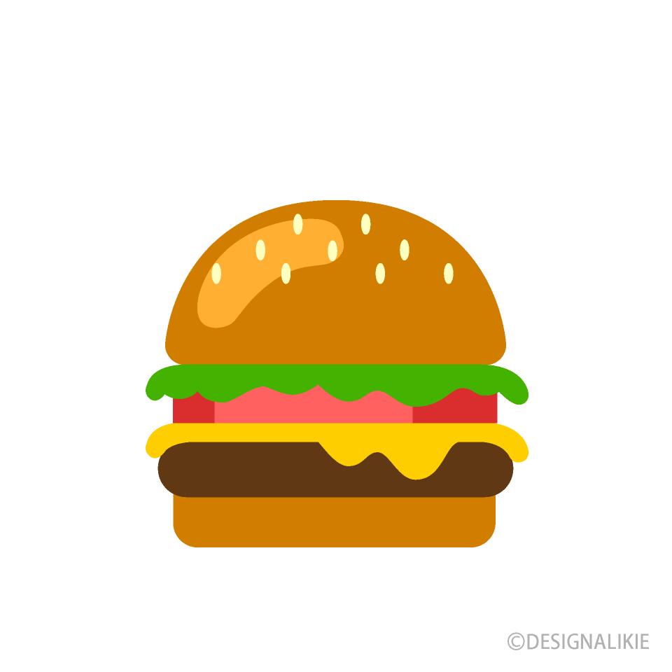 シンプルなハンバーガーイラストのフリー素材 イラストイメージ
