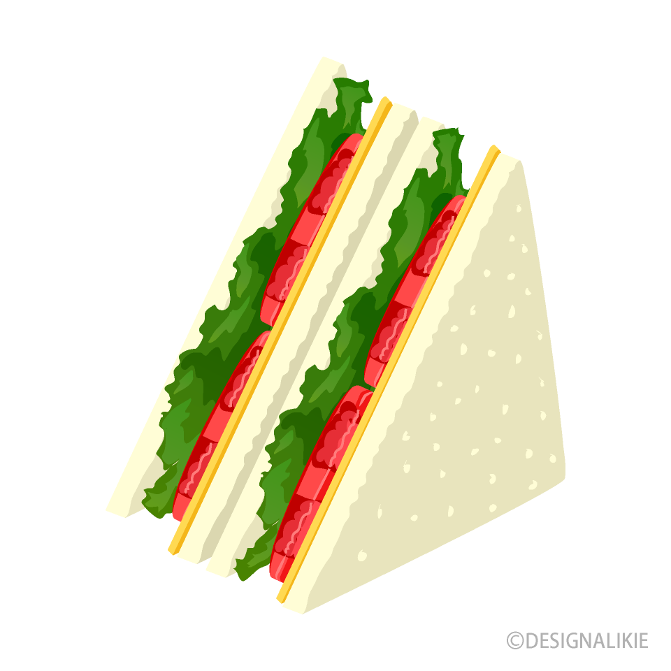 トマトレタスサンドイッチの無料イラスト素材 イラストイメージ