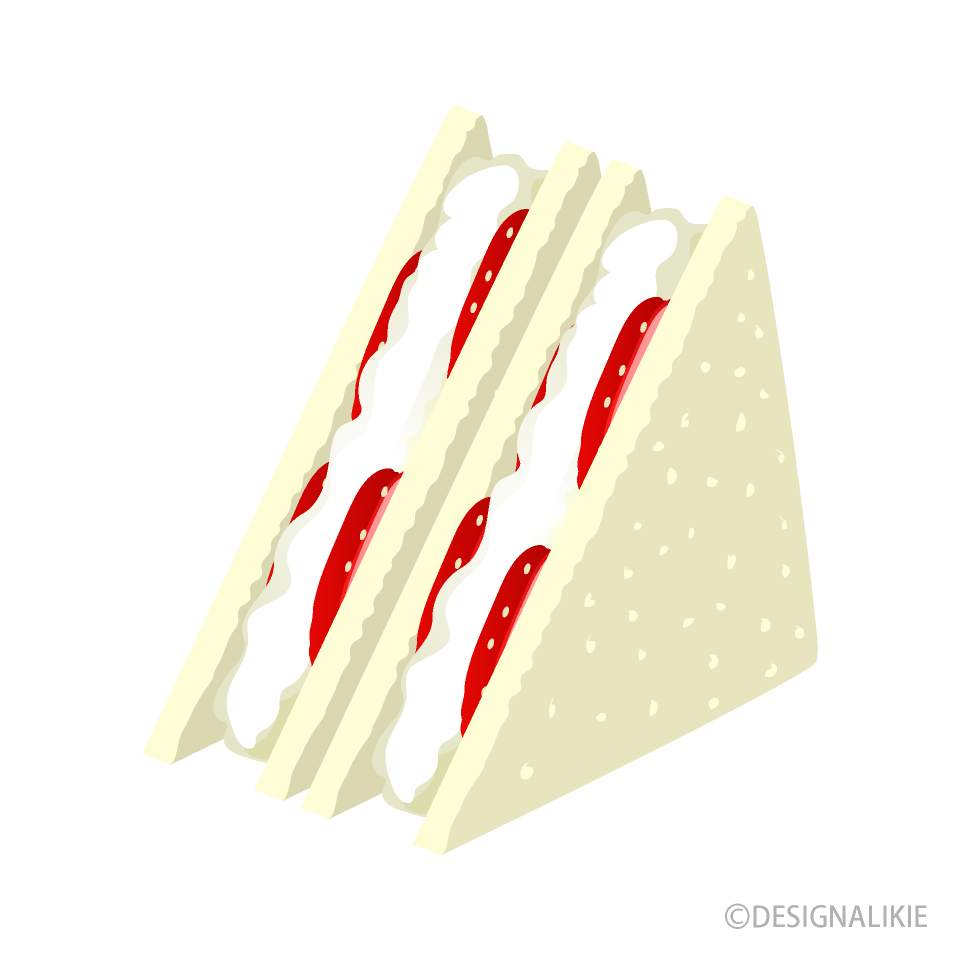 いちごサンドイッチの無料イラスト素材 イラストイメージ