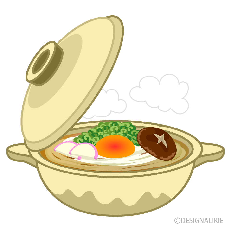 鍋 焼きうどん イラスト