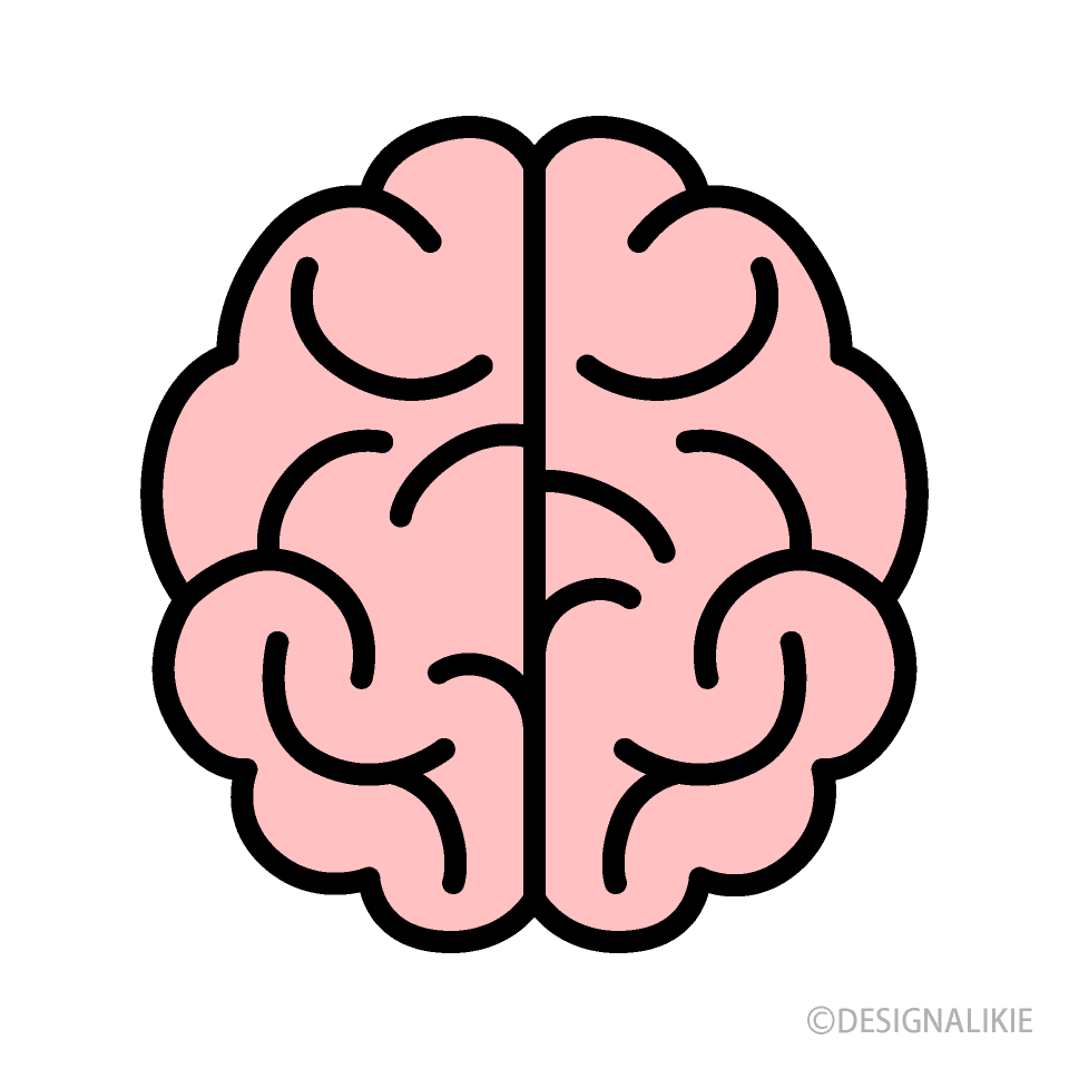 シンプルな脳みそ 上 イラストのフリー素材 イラストイメージ