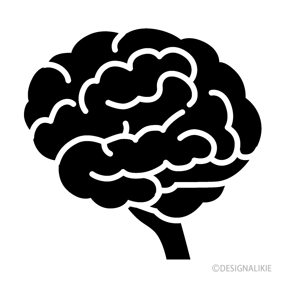シンプルな脳みそシルエットイラストのフリー素材 イラストイメージ