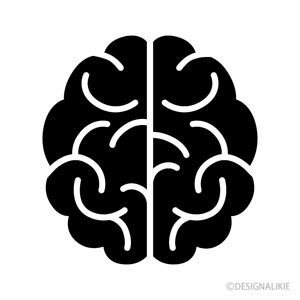脳みそシルエット 上 の無料イラスト素材 イラストイメージ