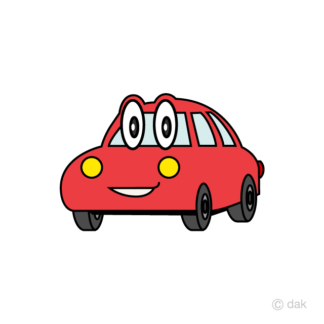 赤い車キャラクターイラストのフリー素材 イラストイメージ