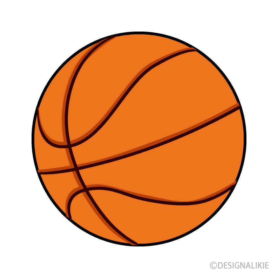 オレンジ色のバスケットボールイラストのフリー素材 イラストイメージ
