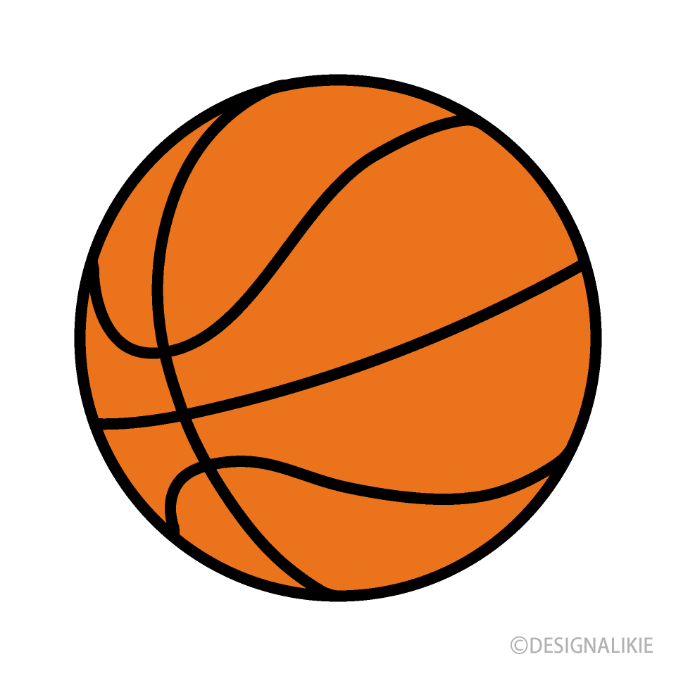 シンプルなオレンジバスケットボールイラストのフリー素材 イラストイメージ