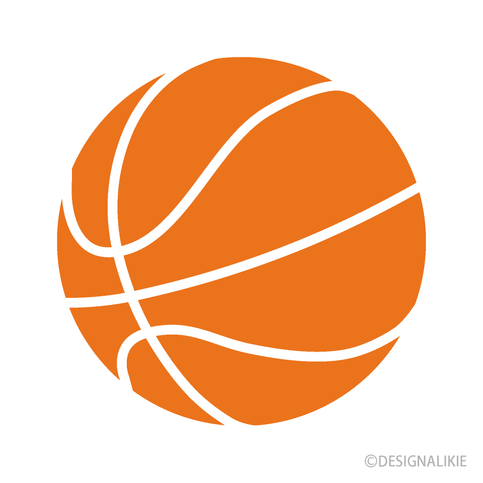 オレンジ色のバスケットボールシルエットの無料イラスト素材 イラストイメージ