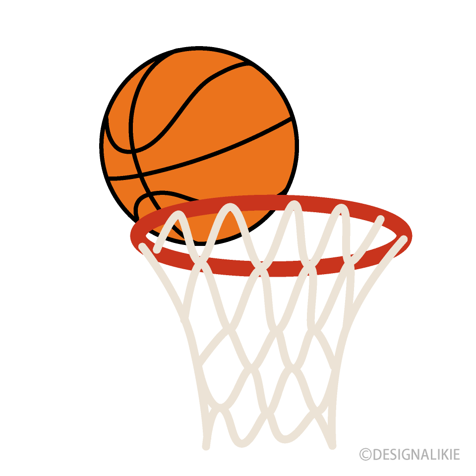 バスケットゴールリングとボールの無料イラスト素材 イラストイメージ