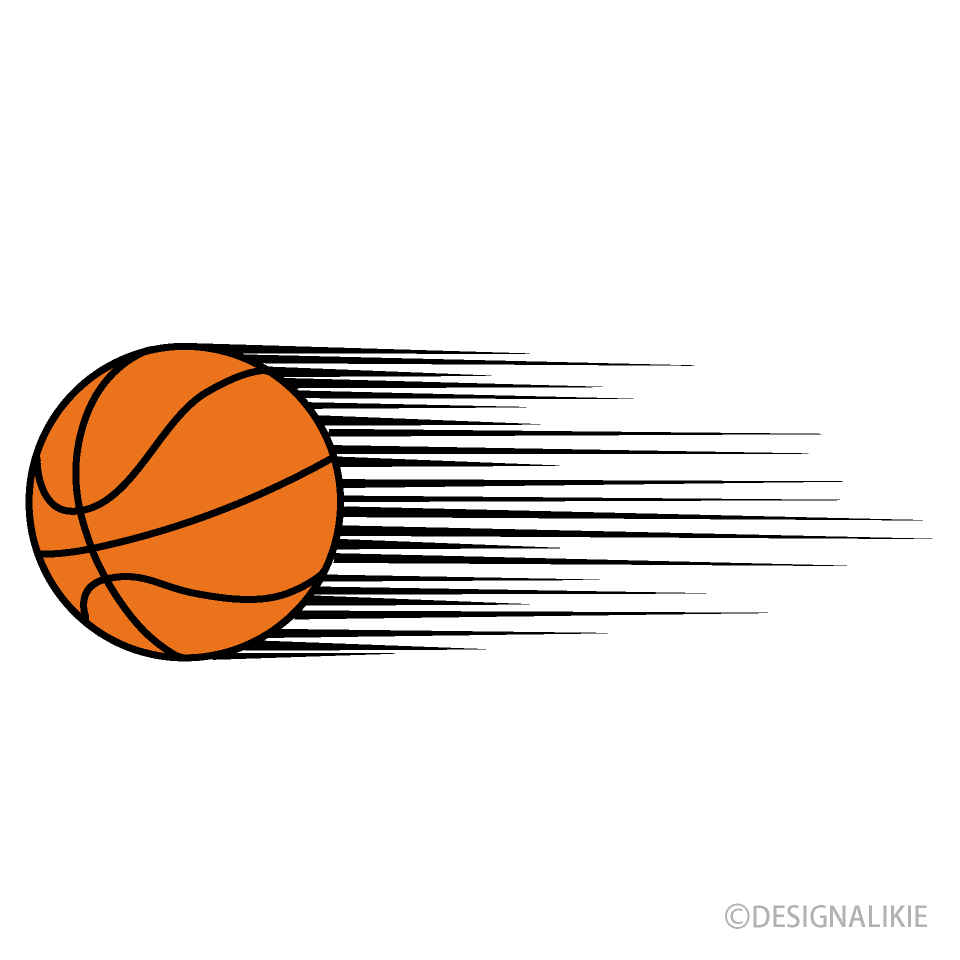 バスケットボールの速いパスイラストのフリー素材 イラストイメージ