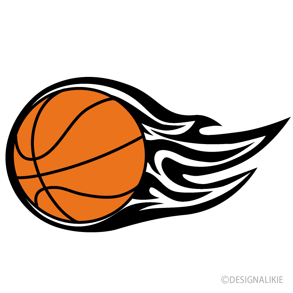 勢いのあるバスケットボールの無料イラスト素材 イラストイメージ