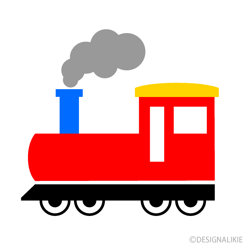 シンプルな赤い汽車の無料イラスト素材 イラストイメージ