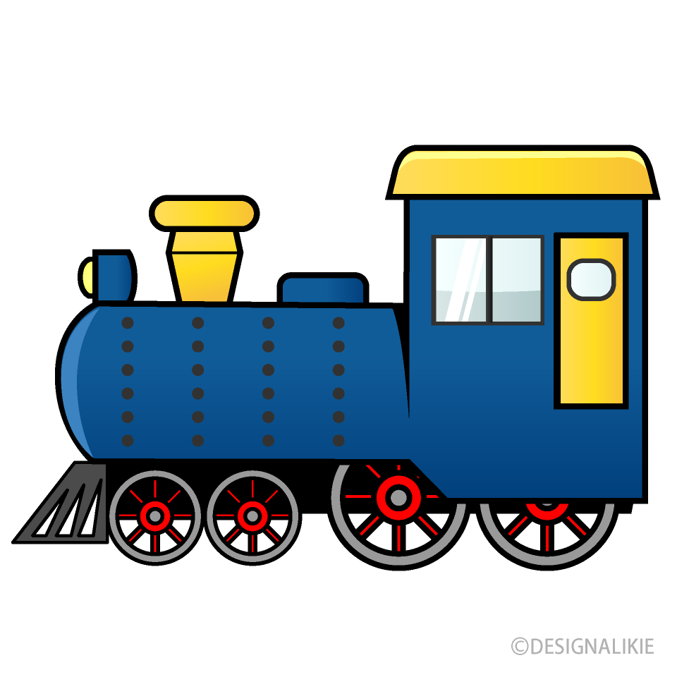 青い機関車イラストのフリー素材 イラストイメージ