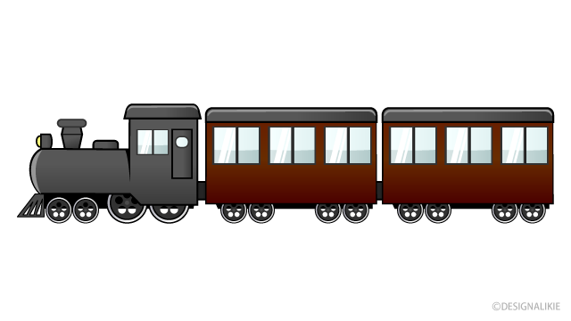 3両の機関車イラストのフリー素材 イラストイメージ