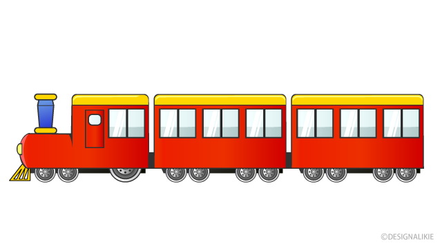 3両の赤い汽車イラストのフリー素材 イラストイメージ