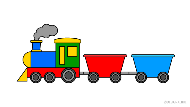 おもちゃの汽車 3両 イラストのフリー素材 イラストイメージ