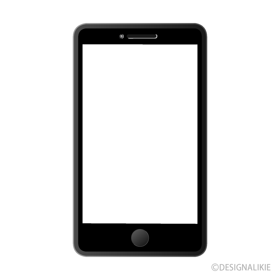 ボタン有りスマホ 画面透明 の無料イラスト素材 イラストイメージ