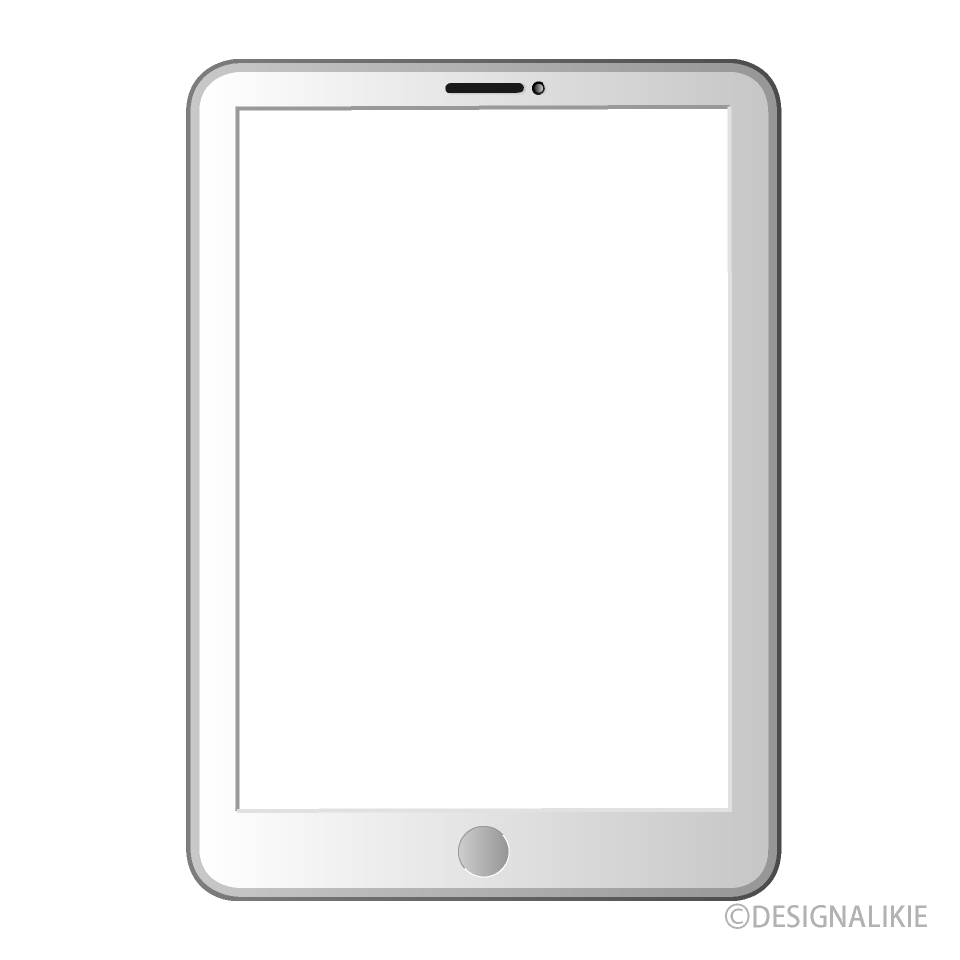 白いタブレット 画面透明 の無料イラスト素材 イラストイメージ