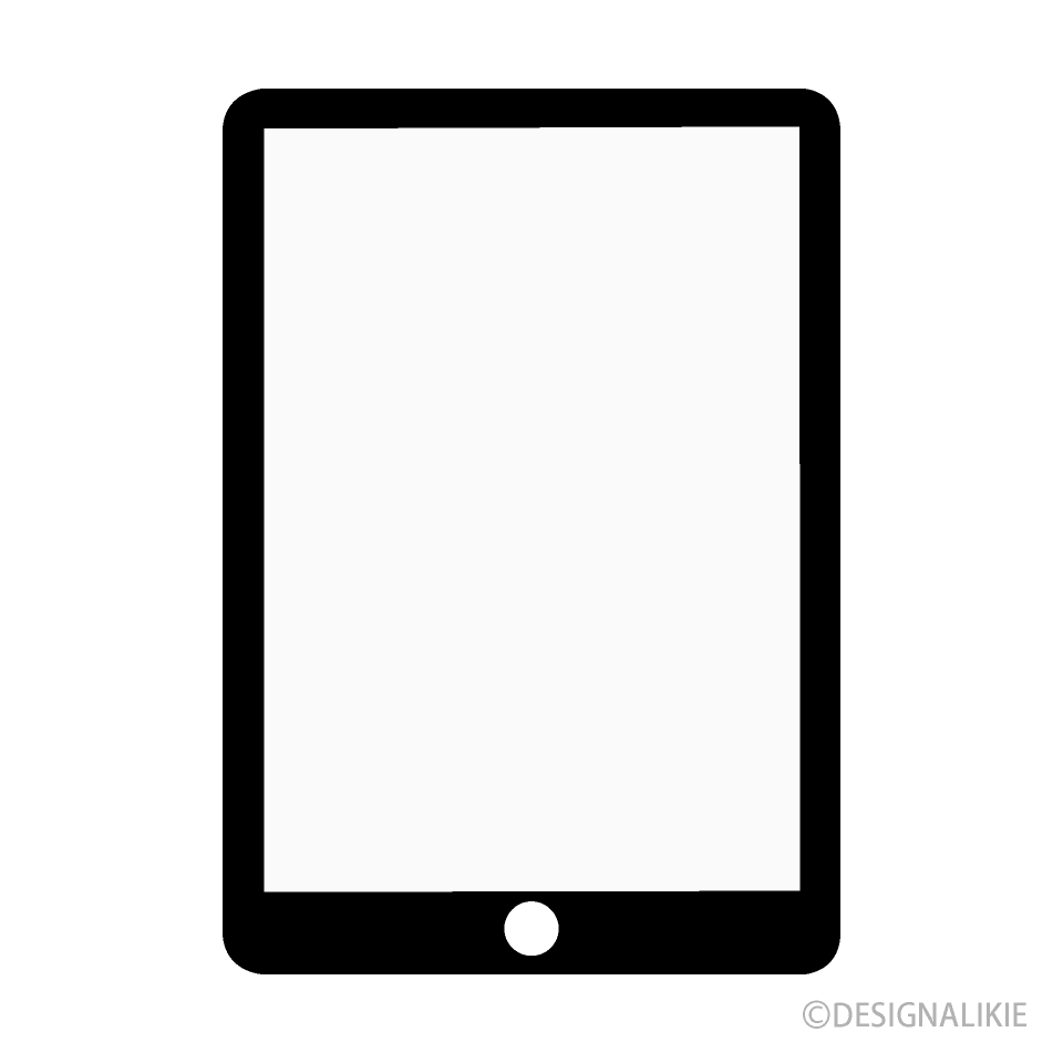 タブレット 背景透明白黒 イラストのフリー素材 イラストイメージ