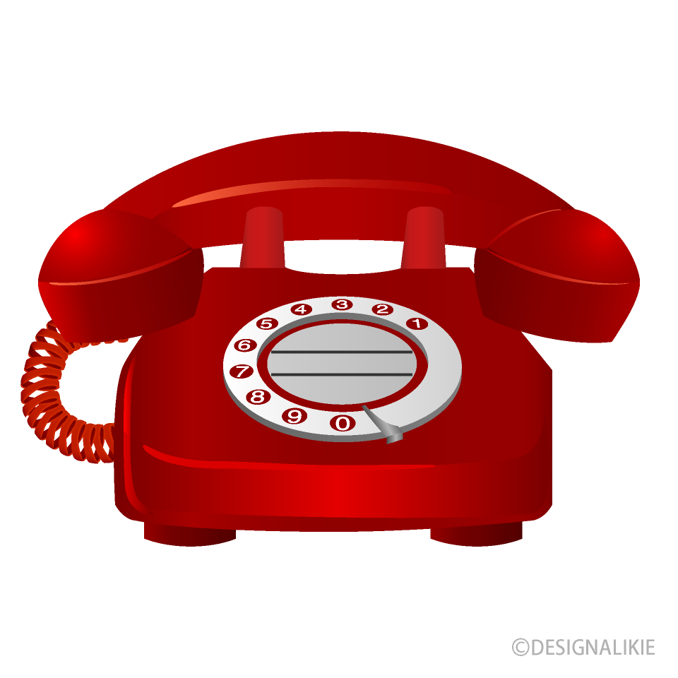 赤い電話イラストのフリー素材 イラストイメージ