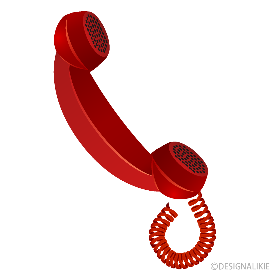 赤い受話器の無料イラスト素材 イラストイメージ