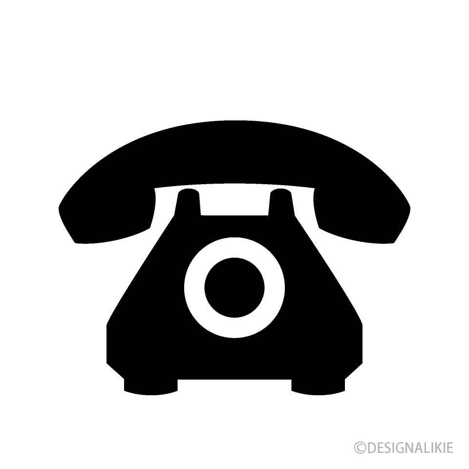 ダイヤル式電話シンボルイラストのフリー素材 イラストイメージ