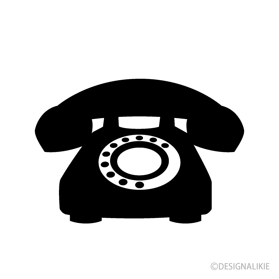 黒電話マークイラストのフリー素材 イラストイメージ