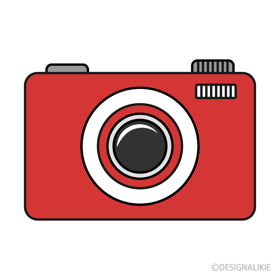 赤いカメライラストのフリー素材｜イラストイメージ