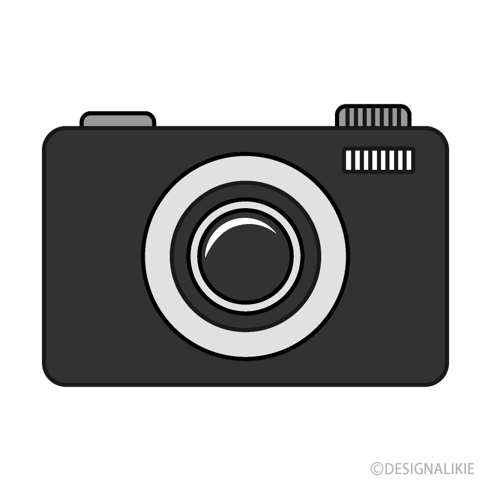 黒いデジタルカメライラストのフリー素材 イラストイメージ