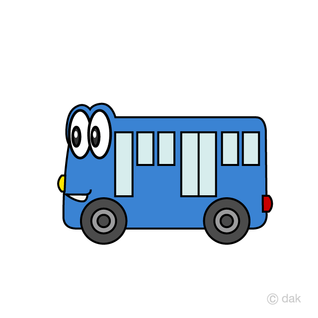 バスのキャラクターの無料イラスト素材 イラストイメージ