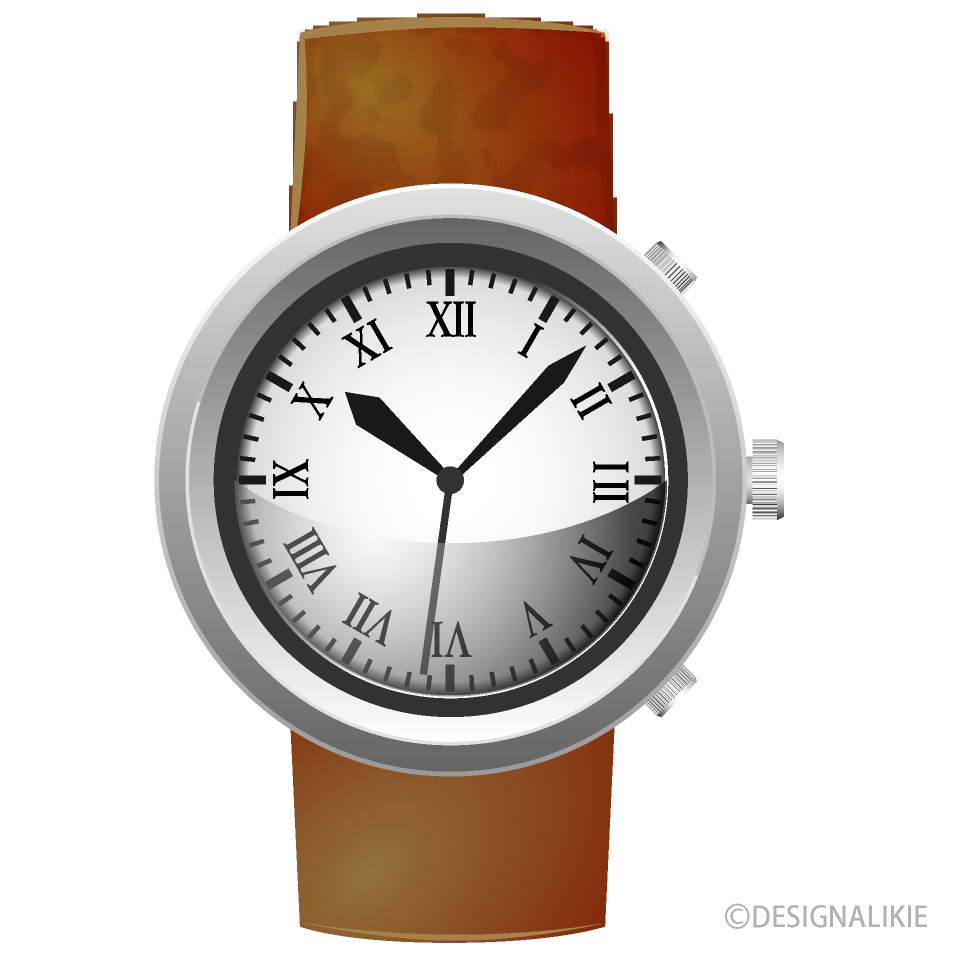 革ベルトの腕時計の無料イラスト素材 イラストイメージ