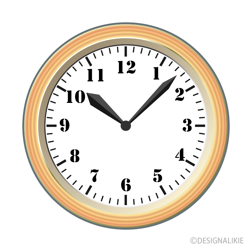 ナチュラル掛け時計イラストのフリー素材 イラストイメージ