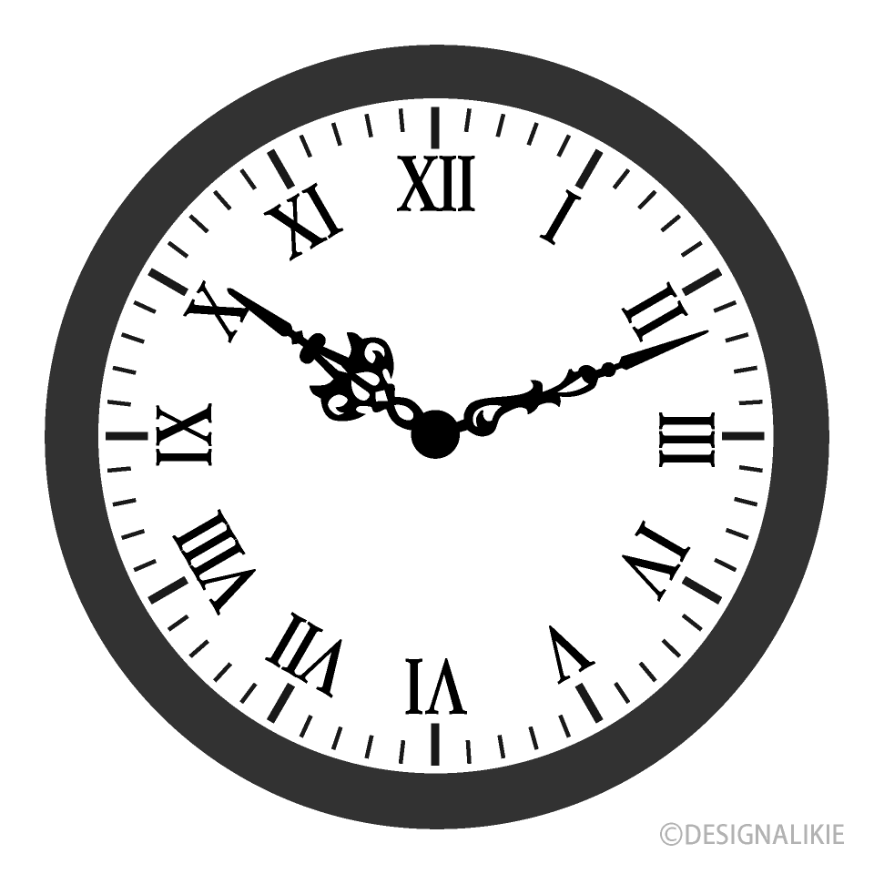 ローマ数字の時計イラストのフリー素材 イラストイメージ