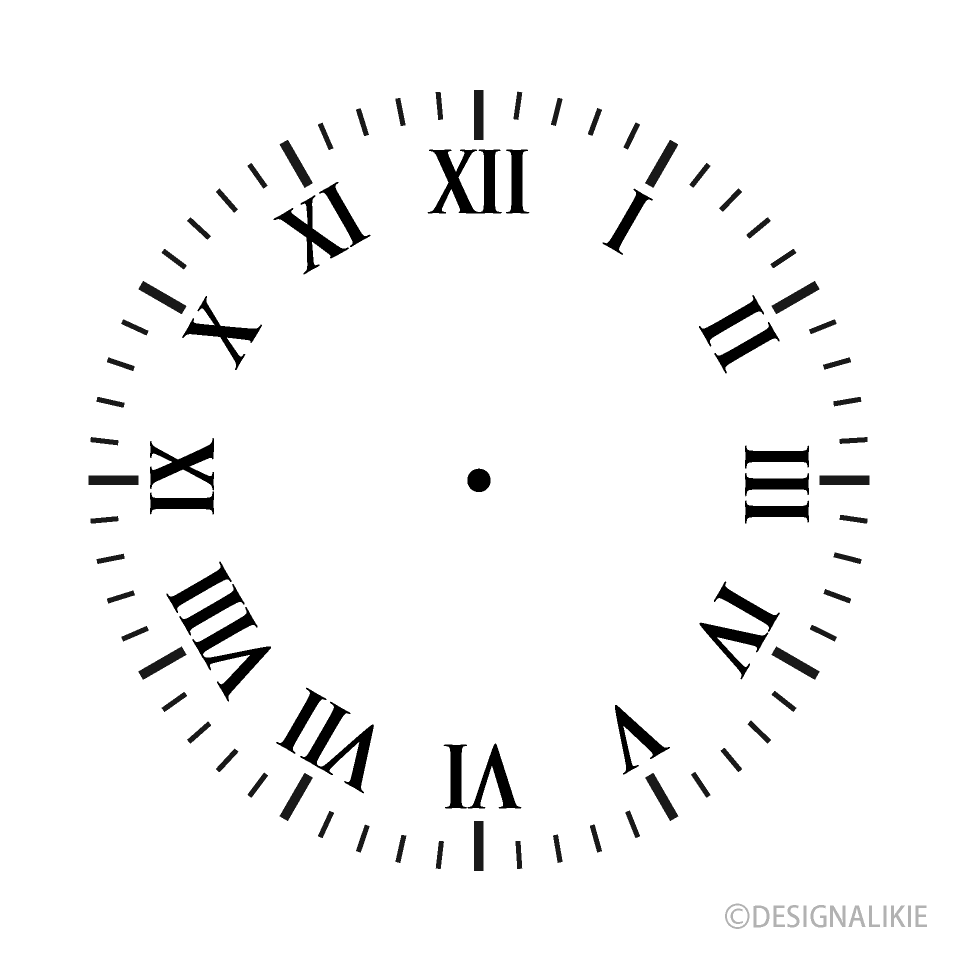 ローマ数字の時計文字盤の無料イラスト素材 イラストイメージ
