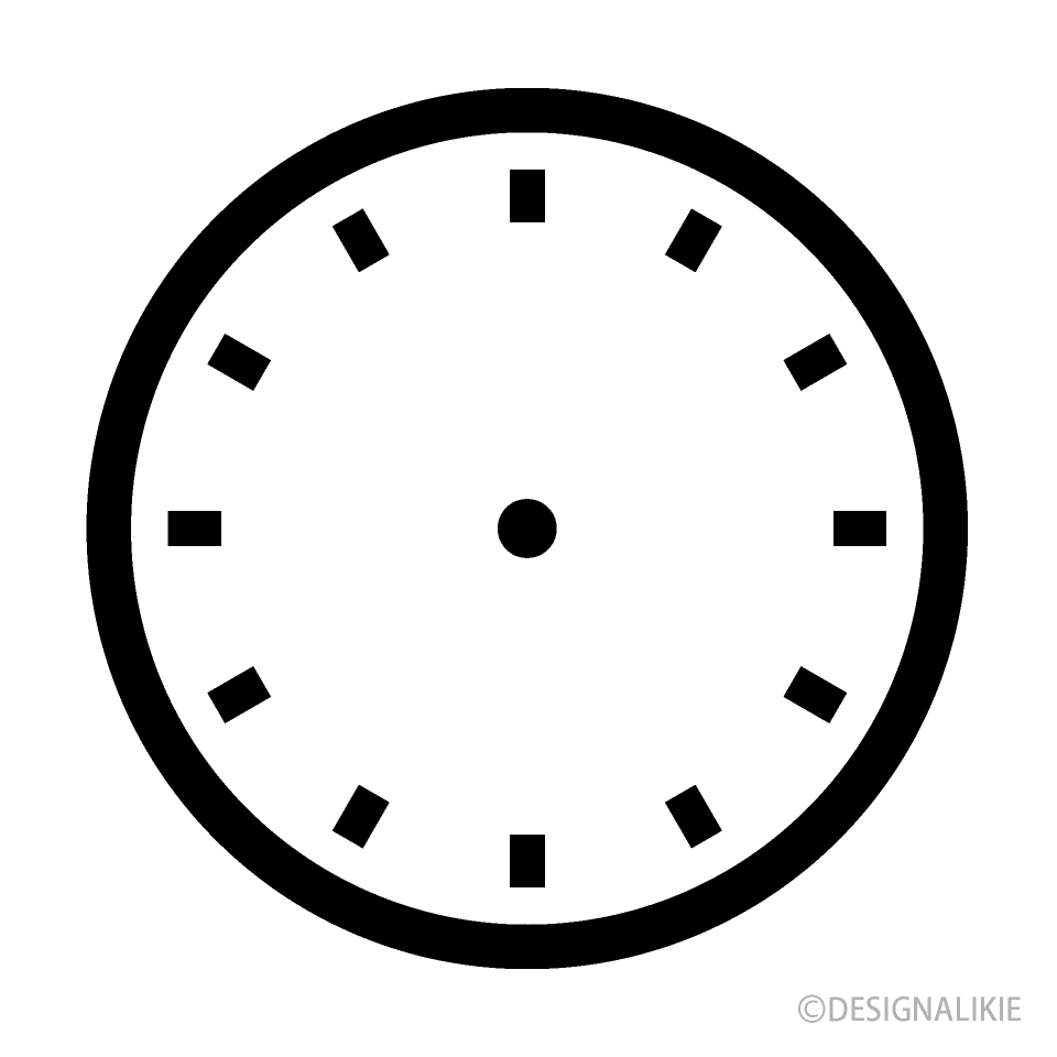シンプルな時計文字盤イラストのフリー素材 イラストイメージ