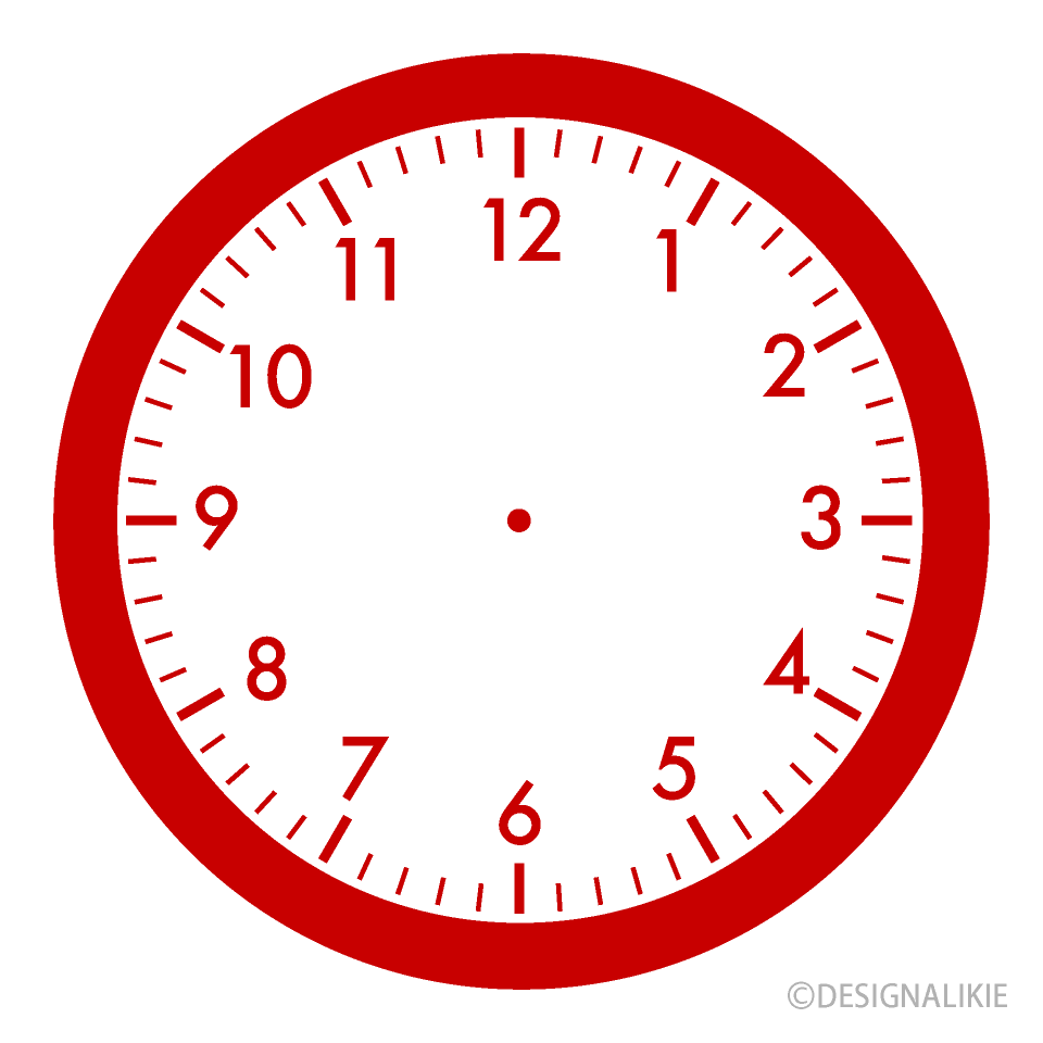 赤い時計文字盤