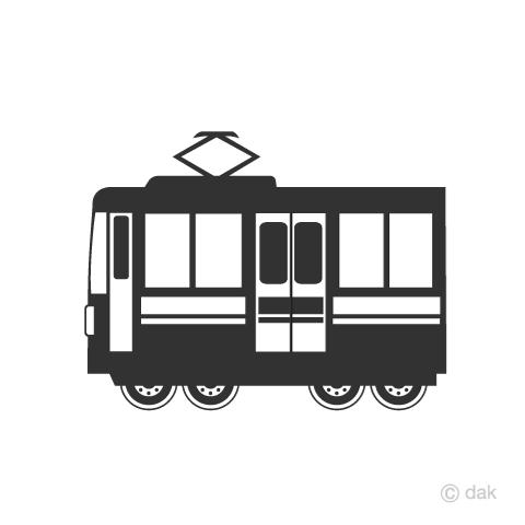 電車シルエットの無料イラスト素材 イラストイメージ