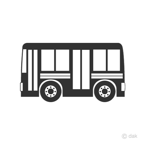 バスのシルエットの無料イラスト素材 イラストイメージ