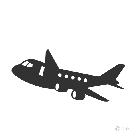 飛行機シルエットの無料イラスト素材 イラストイメージ
