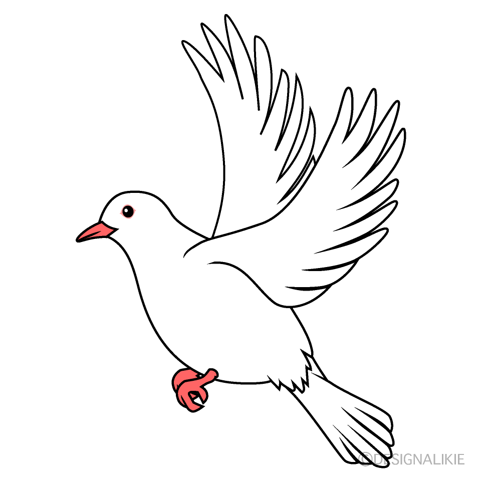 飛ぶ鳩の無料イラスト素材 イラストイメージ