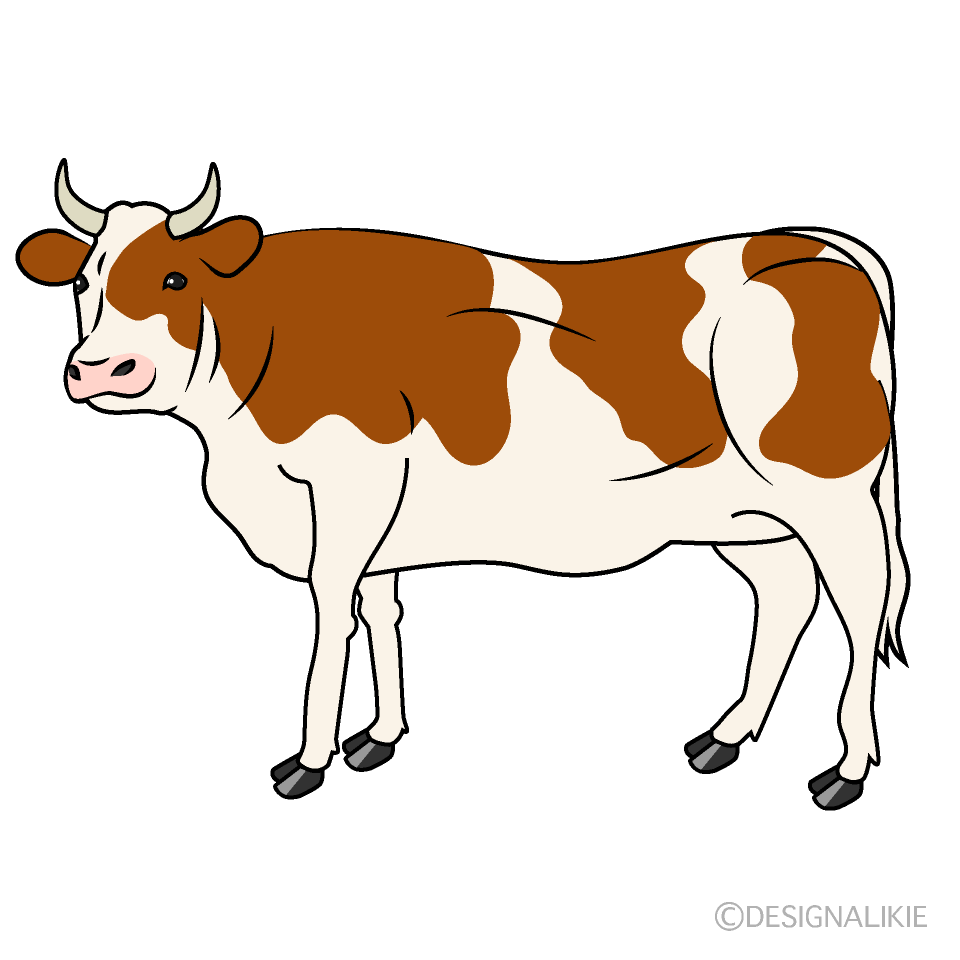 見る茶模様の牛イラストのフリー素材 イラストイメージ
